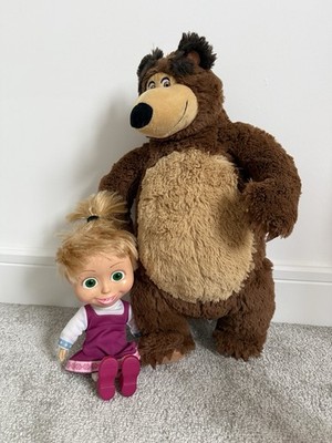 Mascha und der Bär Set. Stofftiere Plüsch groß Simba Kinderfernseher ''