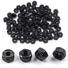 M6 Locknuts 100pcs Metric Nylon Inserted Hex Lock Nuts Self-Lock Nylon Insert M6
