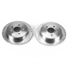 Disc Brake Rotor Set-Rear Drilled, Slotted and Zinc Plated Brake Rotor Pair