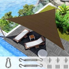 10'x10'x10' Triangle Sun Shade Sail Fabric Yard Outdoor Canopy Patio Pool Awning