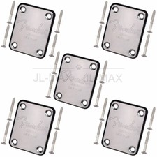 5pcs Fender Style Neck Plate Fender Seal Logo Guitar Neck Plate Chrome