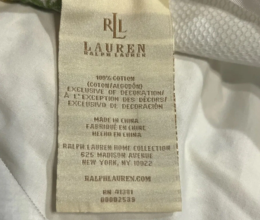 Almohada acolchada para cuello 8 X 19 Ralph Lauren blanca floral bonita Foto 3 de 4