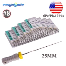 10Pk Endo K-Files #8 Endodontic Dental K Files 25mm stainless steel Easyinsmile