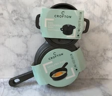 Aldi Crofton Set of 2 Mini Cast Iron Frying Pan & Mini Casserole Dish NWT