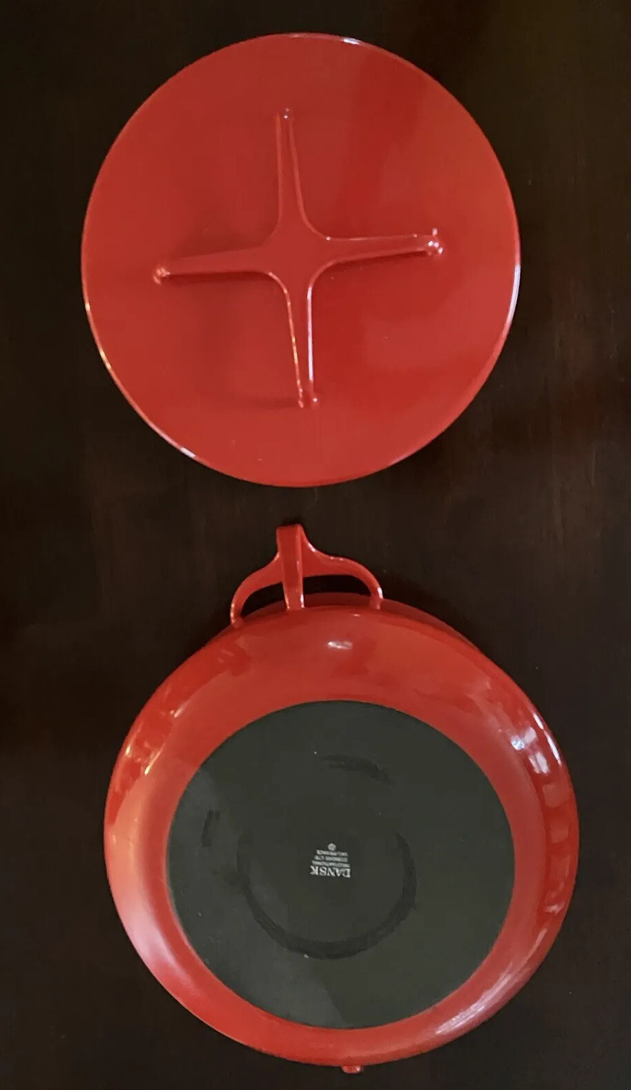 Dansk Kobenstyle Red Enamel Pot Dutch Oven Vtg France 2 Qt eBay