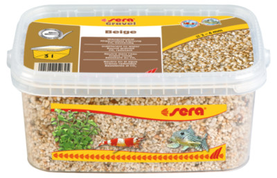 sera Gravel Beige 3 L Aquariumkies abgerundeter Bodengrund für Aquarien