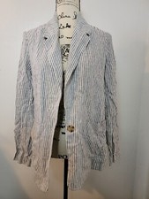 A New Day Womens Blazer Blue Stripes XS