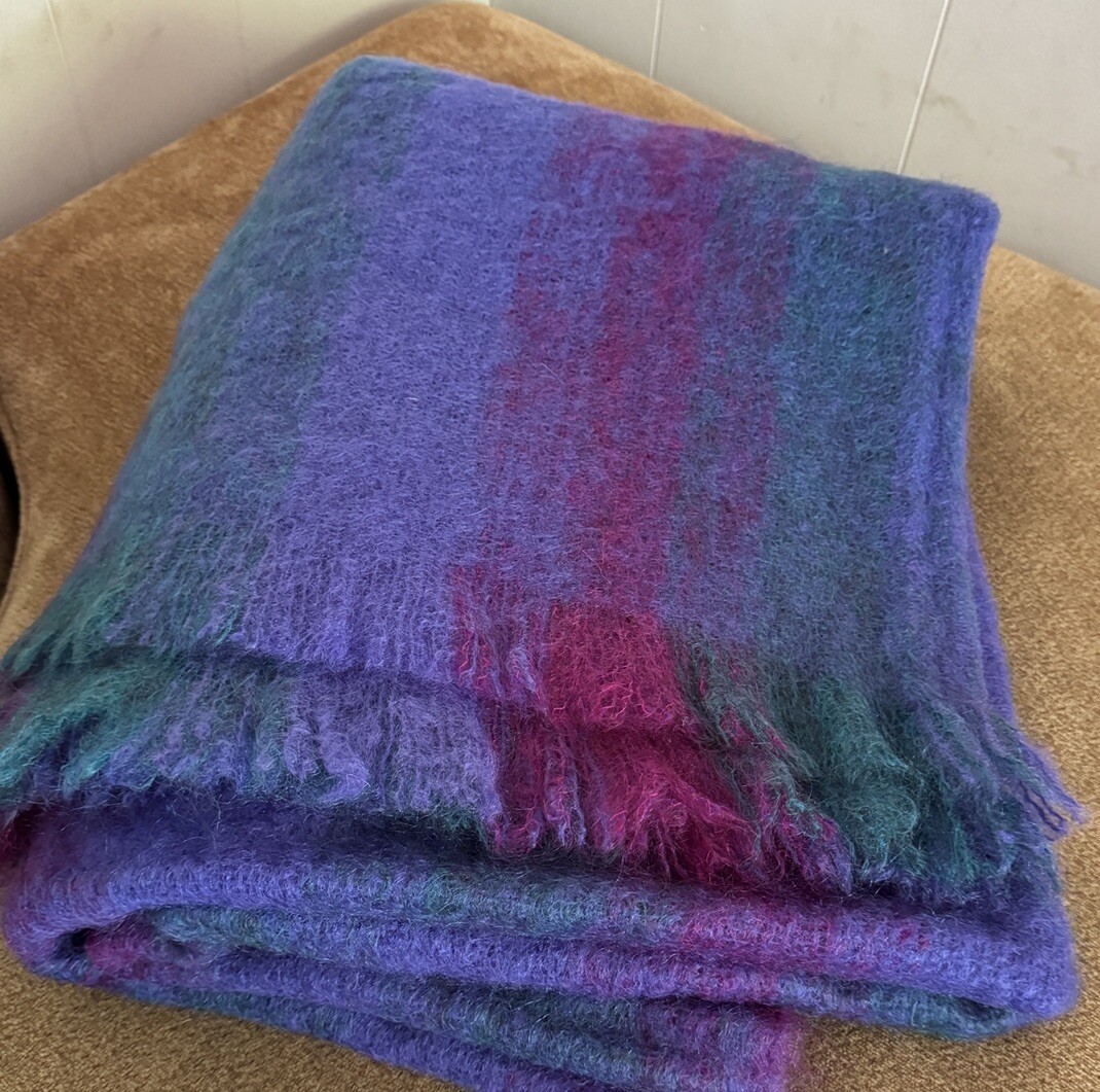 AVOCA hand weavers Mohair Wool Blend Throw 54x72