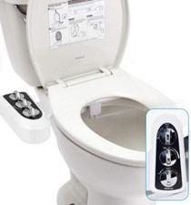 Toilet Seat Bidet with Self Cleaning Dual Nozzle Hot and Cold Water Spray ABS