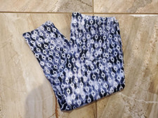 New Faded Glory Blue Geometric Jeggings Pants Women 2XL 20 Stretch Pocket Belted