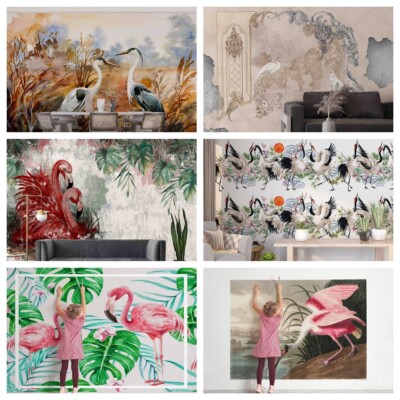 3D Bird Forest Leaves Self-adhesive Wallpaper Removable Wallpaper Wall Mural