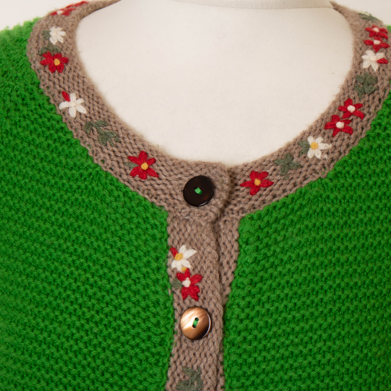 GC Fontana Damen Grün Wolle Kaschmir Strickjacke Größe 46