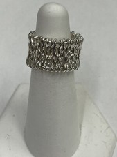 Wide Sterling Silver Unique Band Size 6