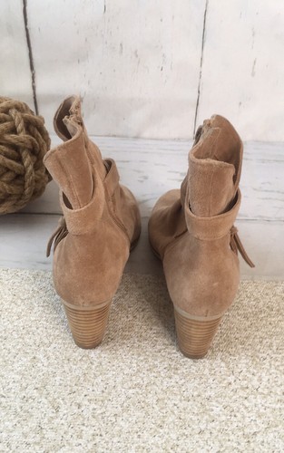 Anthropologie Matisse Harper Tan Suede Leather Ankle Boot Women’s 8 Bootie - Picture 5 of 12