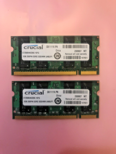 Crucial CT25664AC800.16FG 2GB PC2-6400 DDR2-800MHz