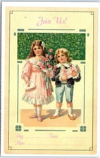 Postcard - Join Us! with Art Print - Invitation Card