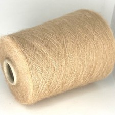 Beige Light ALPACA WOOL FLUFFY Yarn Cone LACE WEIGHT for Craft USA TARIFF FREE