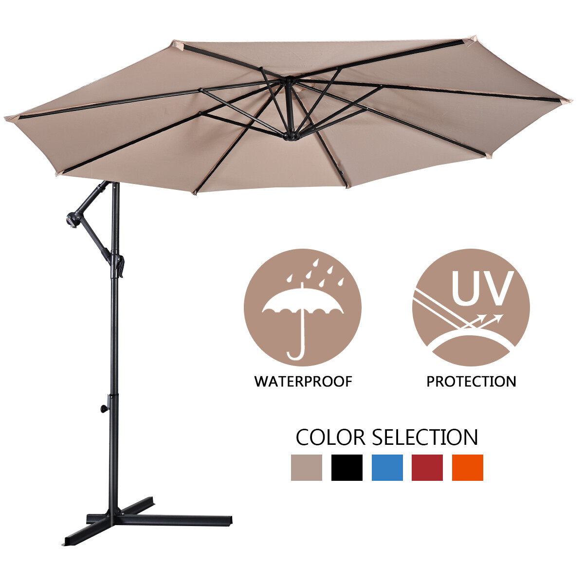 Giantex 10ft Outdoor Patio Sun Shade Umbrella Hanging For Sale Online Ebay