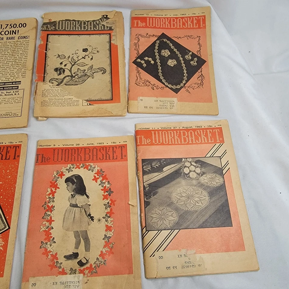 Vintage Workbasket Magazines & Farm Almanac 1998 Lot Of 11 Needlework 1960s - Image 4 of 4