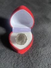 DIME-IN-RING Engagement Gag Gift-RED HEART BOX