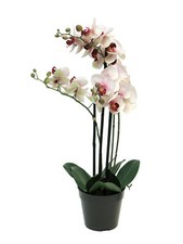  Künstliche Orchidee Phalaenopsis Bora Pink 3 Rispen Real Touch im Topf H:60cm 