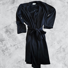 NWOT MENS MEDIUM/LARGE BLACK UGG PRESTIN PLUSH FLEECE BELTED ROBE 1099472 100