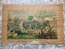 1887 CHROMOLITHOGRAPH BATTLE OF FONTENOY IRELAND IRISH BRIGADE 1745 MILITARY