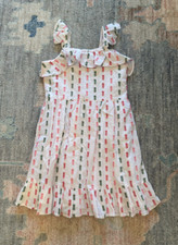 New with Tag Janie And Jack Sleeveless Ruffle Sundress Button Back Size 7