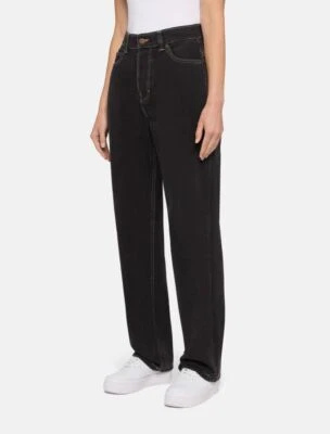 Dickies Thomasville Damen Loose Fit Jeans Hose (schwarz)