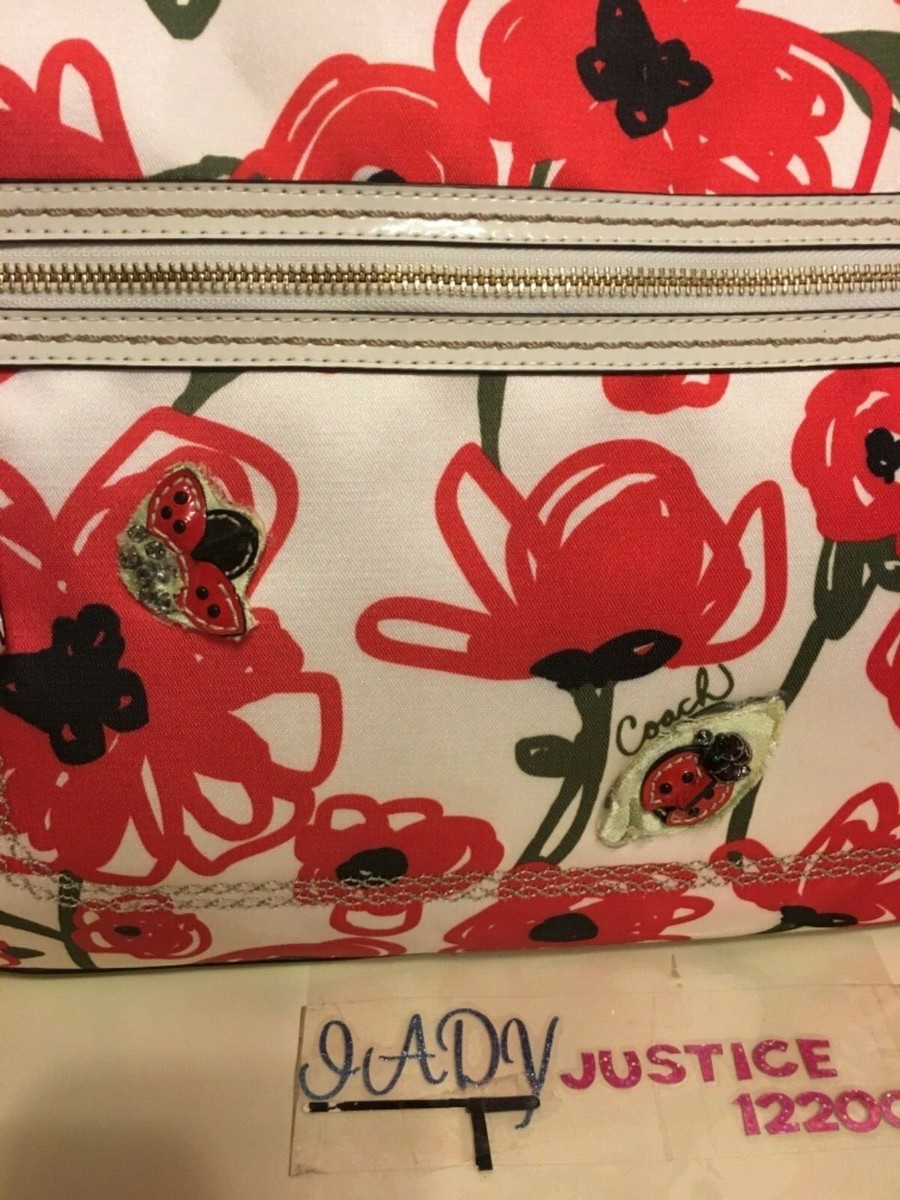 NWT COACH POPPY Floral Flower Hallie E/W Glam Tote Shoulder Bag W