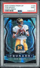 2020 PANINI PRIZM DP HYPER PRIZM TOM BRADY #100 PSA 9 MINT #ED 10/75 MICHIGAN #