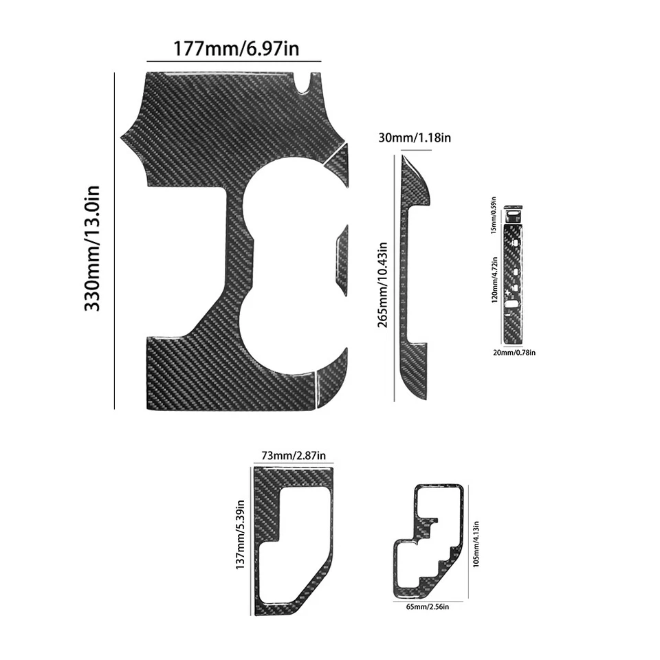 10Pcs Carbon Fiber Console Gear Shift Cover Trim For Toyota Camry 2012-14 Type B - image 3 of 4