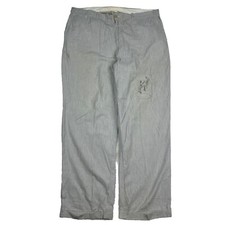 Vintage 50s Pinstripe Cotton Slacks Double Cuff Gusset Crotch Old Fabric 38x28