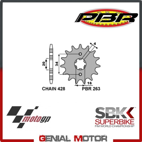 263 13 18NC Front Sprocket PBR Size 428 13 Teeth for YAMAHA TT-R