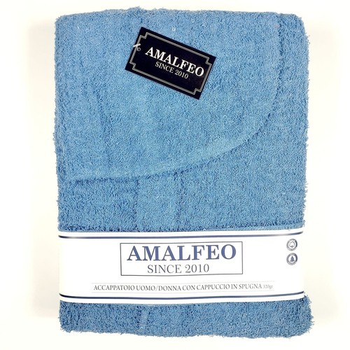 Accappatoio unisex spugna uomo e donna con cappuccio tasche salvaspazio - Imagen 8 de 13