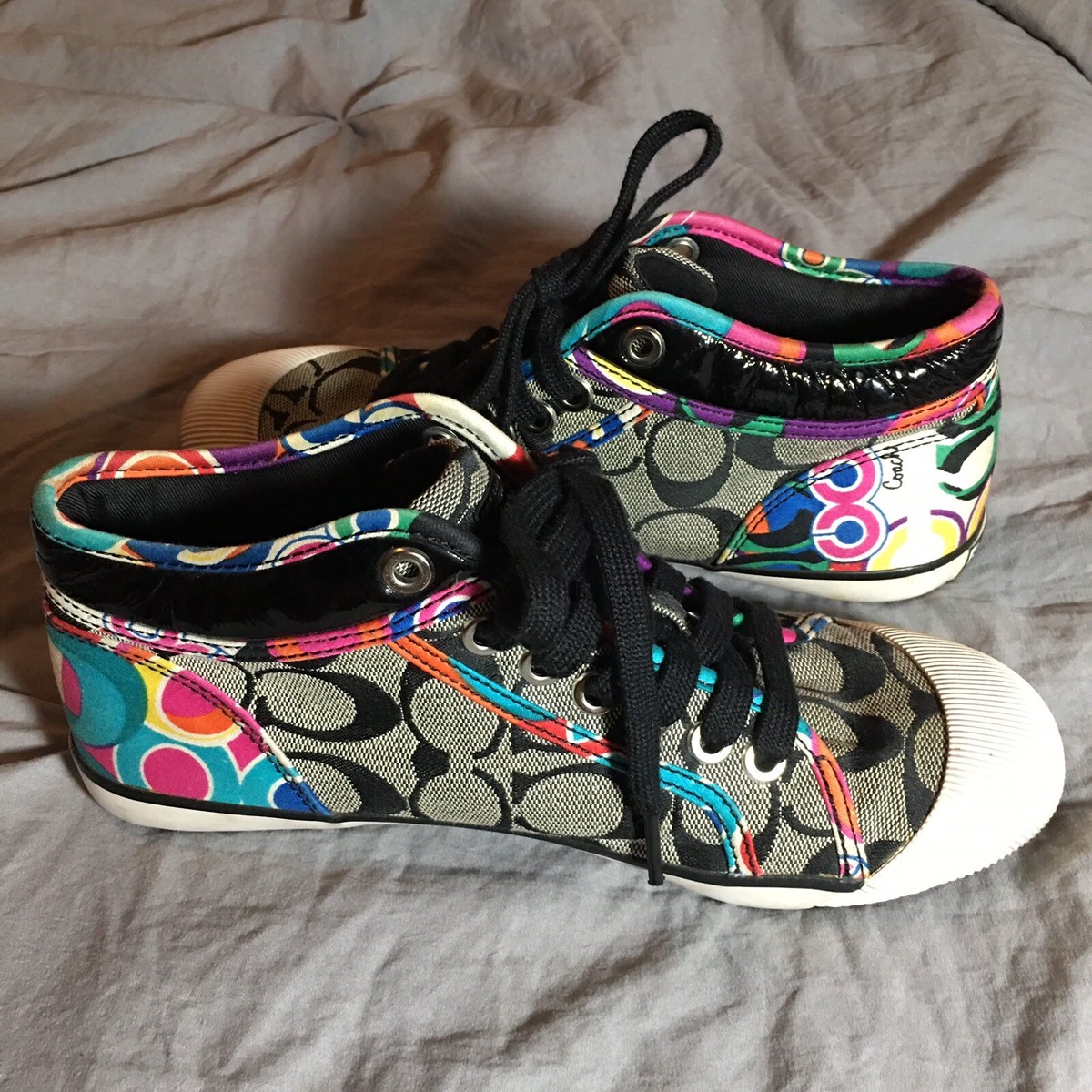 Authentic COACH Poppy Sneakers Vintage Y2K Colorful Size 6 