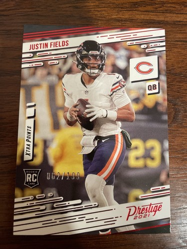 2021 Justin Fields Chronicles Prestige Red 199 Rookie Card Chicago 