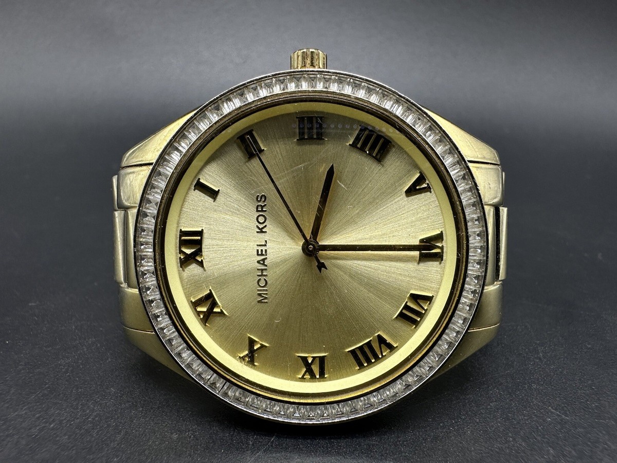 Michael Kors Watch Womens 40mm Crystal Bezel Gold Tone Blake 