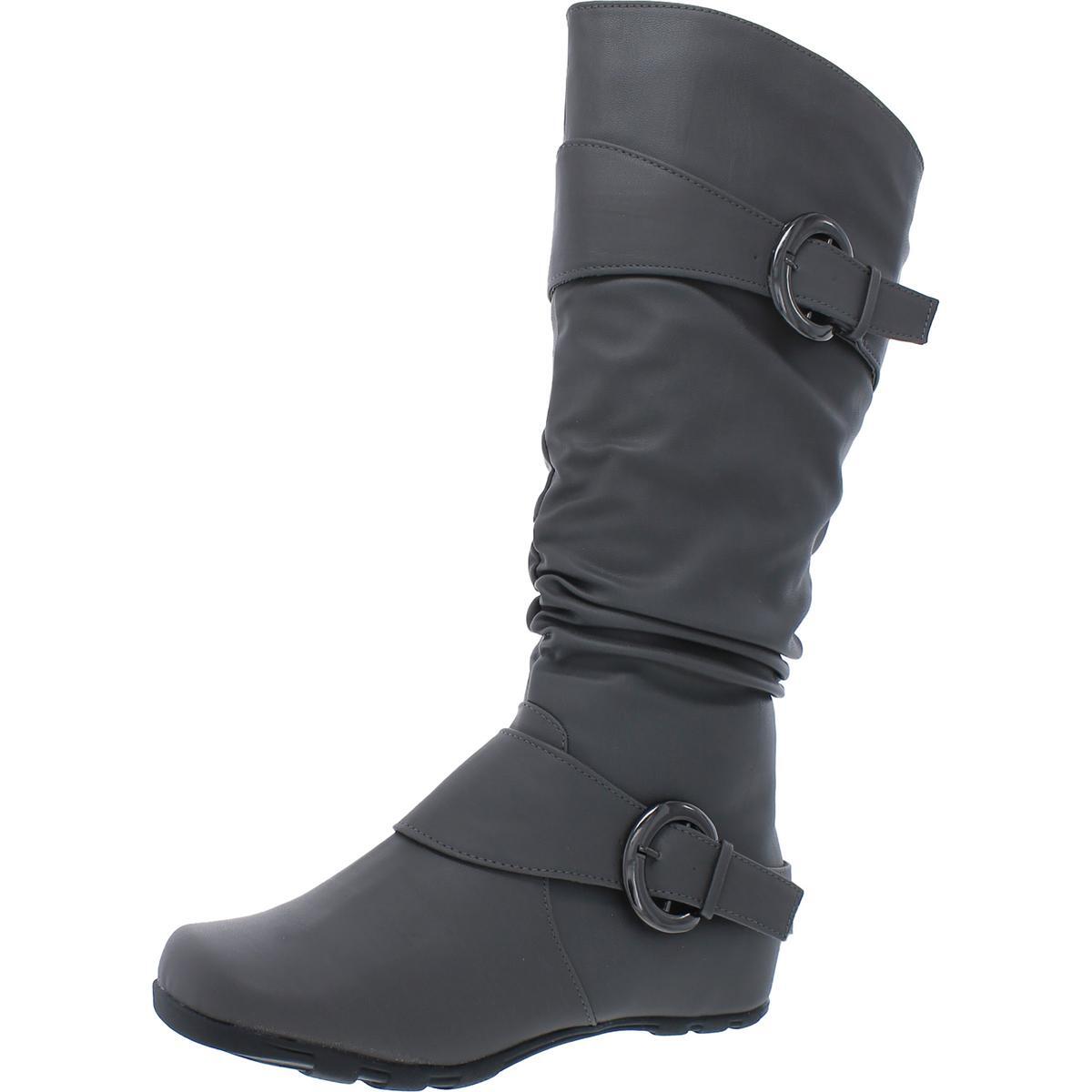 Женские серые модные сапоги до середины икры из коллекции Journee 10 Medium (B,M) BHFO 7834