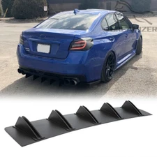 Matte Black 5 Fins Rear Bumper Diffuser Lip Spoiler Splitter For Subaru Impreza