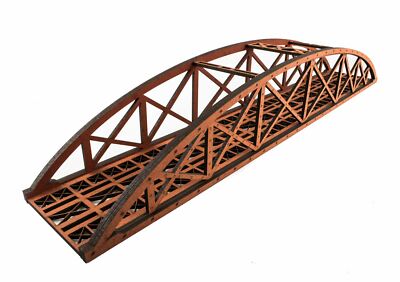 WWS Einspurige Rote Stabbogenbrücke 560mm - Spur 00/H0 MDF Modellbahn Modellbau