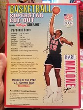 Karl Malone Kellogg's Corn Flakes USA Basketball Dream Team Cut Out (Small Box)