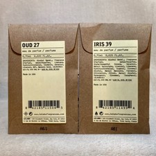 2pc Le Labo DISCONTINUED Sample Vials: Oud 27 EDP Iris 39 EDP .025oz, .75ml Ea
