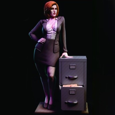 1/24 Resin Doll Sexy Dana Scully Girl Statue Unpainted Unassembled Model Kit Toy