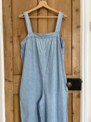 Asos Design Light Denim Blue Dungarees/ Sleeveless Jumpsuit - Women's UK 10