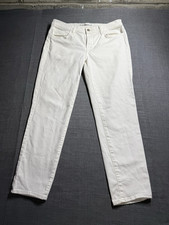 J Brand Women  s White Cropped Denim Jeans, Cotton, 5-Pocket