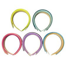 Colorful Headband Plain Satin Hard 22pcs Craft DIY Hair Headband for Women Girls