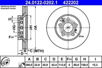 2X ATE Bremsscheibe 24.0122-0202.1 FüR VW Phaeton Audi A8 3D4 4E2 3D2 4E8 3D1 D3