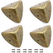 4-Pack Zinc Alloy Triangle Corner Protectors 1.58" 40mm Metal Decorative Ed...
