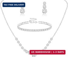 Jstyle Silver Jewelry Set for Women Sparkly Crystal Wedding Accessories Weddin